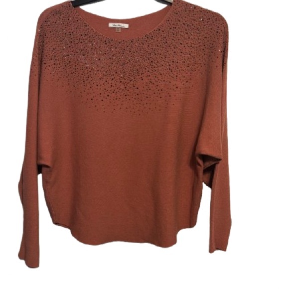 Vila Milano Sweaters - Vila Milano XL Dusty Rose Sweater with Rhinestones